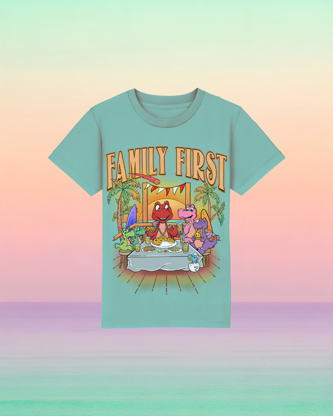 Family First – Kinder-T-Shirt mit Frontprint-Botschaft