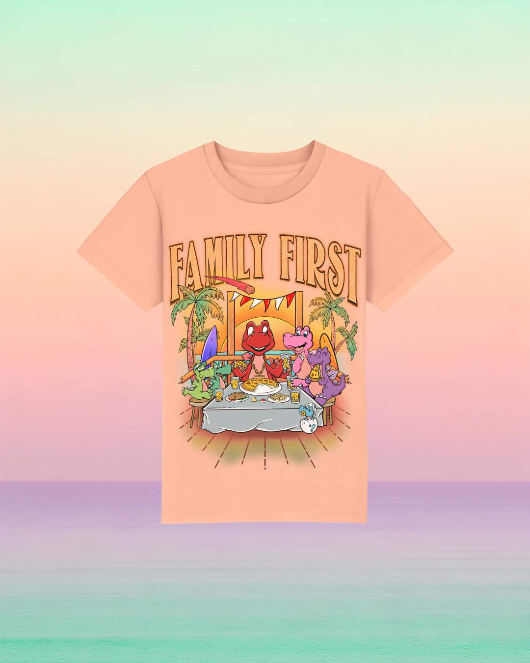 Family First – Kinder-T-Shirt mit Frontprint-Botschaft
