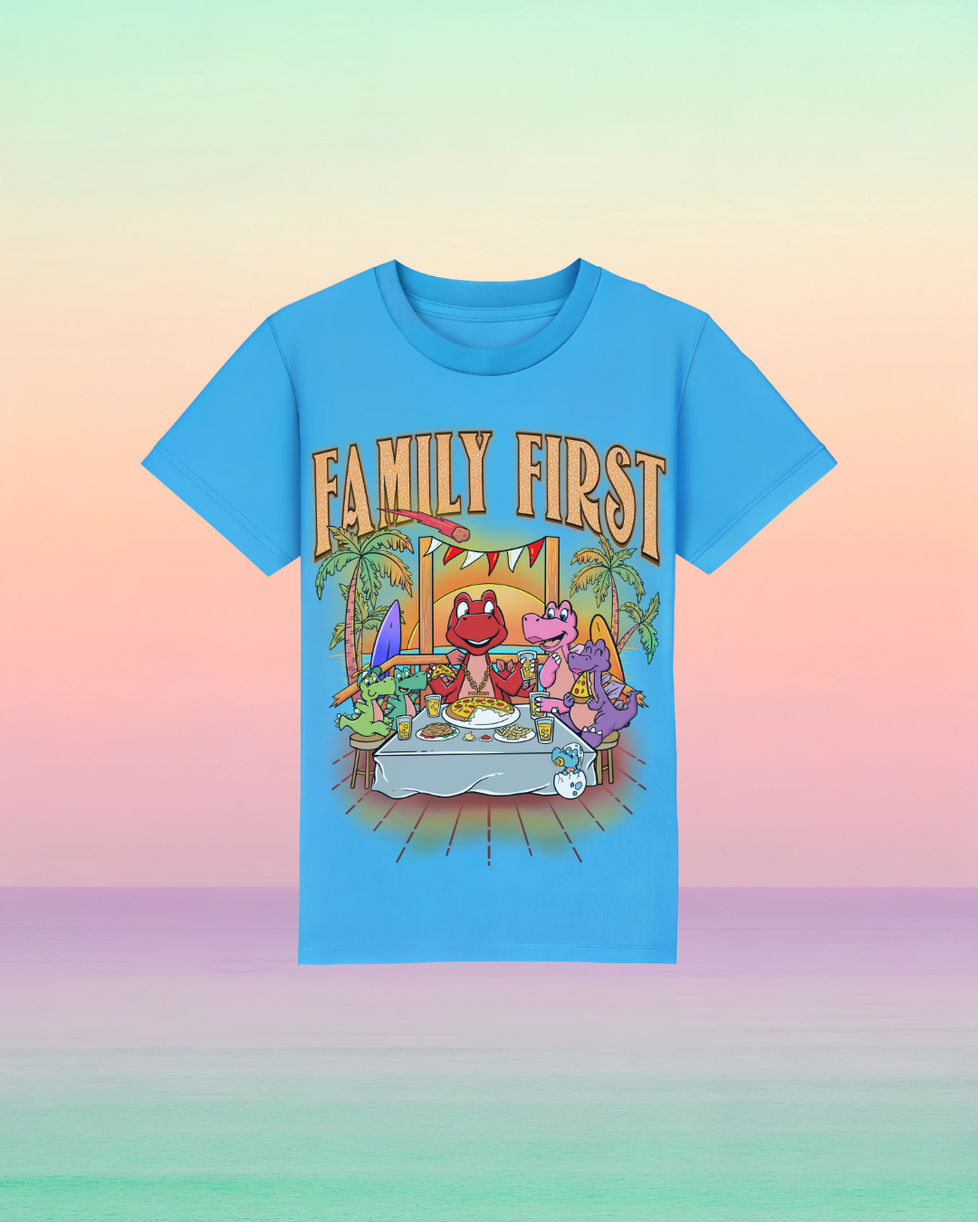 Family First – Kinder-T-Shirt mit Frontprint-Botschaft