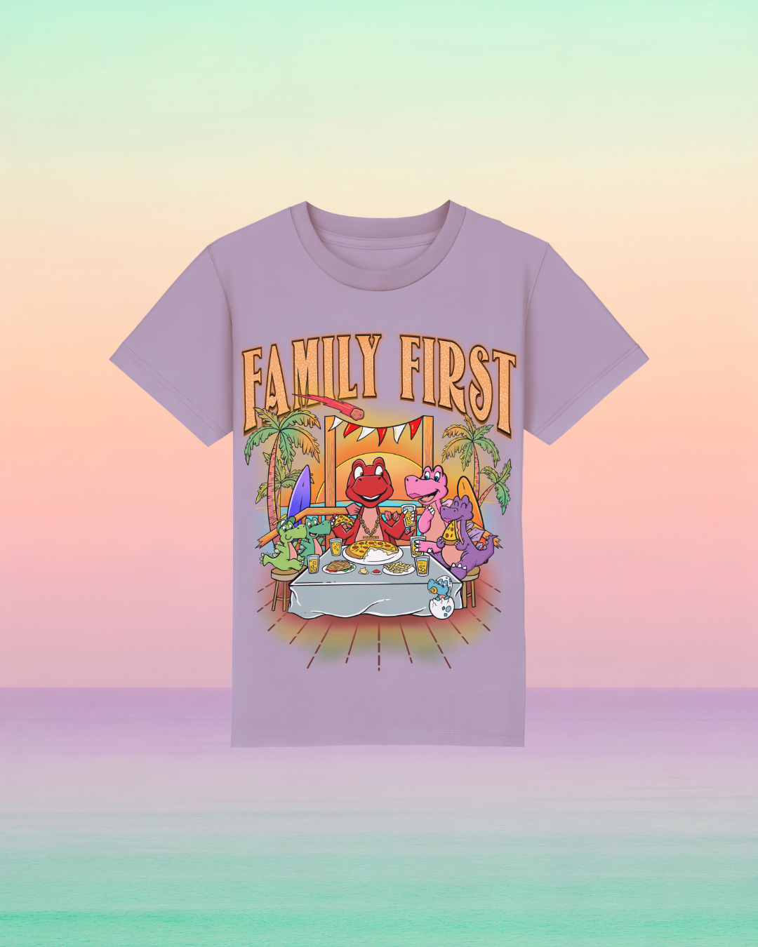 Family First – Kinder-T-Shirt mit Frontprint-Botschaft